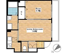 JR東海道・山陽本線 近江八幡駅 徒歩30分の賃貸アパート 1階1LDKの間取り
