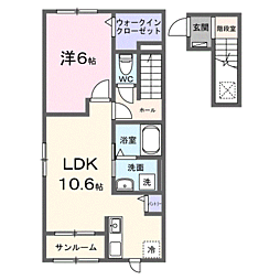 フレッシュハウス3 1LDKの間取図画像