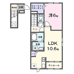 フレッシュハウス3 1LDKの間取図画像