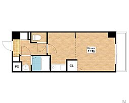 アヴニールタカラ 1Kの間取図画像