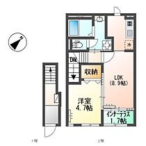 ステラ  ｜ 滋賀県東近江市沖野１丁目（賃貸アパート1LDK・2階・42.34㎡） その2