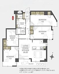 グランドハイツ石堂 3SLDKの間取図画像