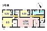 間取り：3号棟　3LDK+S　土地面積375.37m2　建物面積95.24m2