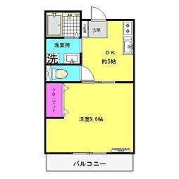 アドヴァンス1 1DKの間取図画像