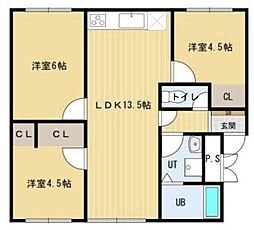 レジデンス山の手 3LDKの間取図画像