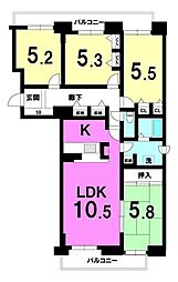 ライオンズマンション北36条 4LDKの間取図画像