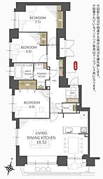 ロジェ美香保公園 3LDKの間取図画像