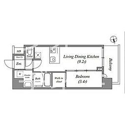 アドバンス名古屋ブランシュ 8階1LDKの間取り