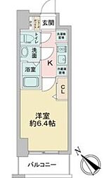 アステリ鶴舞テーセラ 2階1Kの間取り