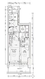 エステムコート名古屋ライブゲート 8階1DKの間取り