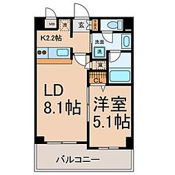 FS.幅下 2階1LDKの間取り
