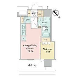 NAGOYA the TOWER 3階1LDKの間取り