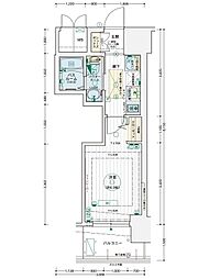 エステムコート名古屋千種グレイス 6階1Kの間取り