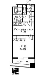 セイント橘 1DKの間取図画像