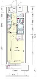 プレサンスジェネ千種内山2 1Kの間取図画像