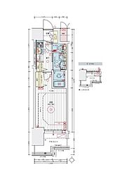 エステムコート名古屋ライブゲート 1Kの間取図画像