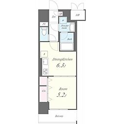ジェネラーダ 1DKの間取図画像