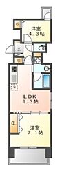 プレサンス丸の内フォート 2LDKの間取図画像