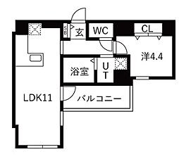 ザ・レジデンスパーク栄 1LDKの間取図画像