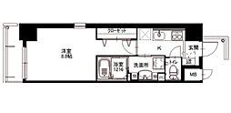 カトルセゾン金山 1Kの間取図画像