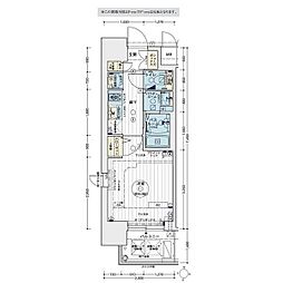 エステムコート名古屋栄プレシャス 1Kの間取図画像