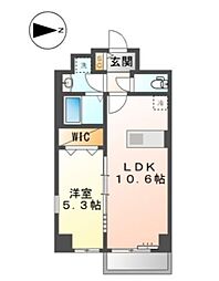 リオグランデ名駅 1LDKの間取図画像