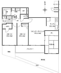 ガーデンシティコートA街区 3LDKの間取図画像