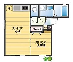 シース浅草橋 1階1LDKの間取り