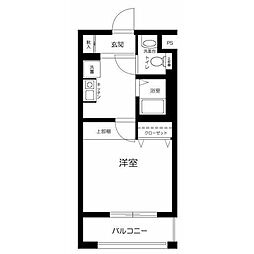東京メトロ千代田線 綾瀬駅 徒歩8分の賃貸マンション 2階1Kの間取り