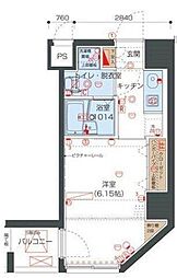 リヴシティ向島 5階1Kの間取り