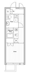 HarmonyGracia不動前 1Kの間取図画像