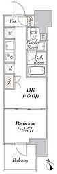 ウエリスアーバン水天宮前 1DKの間取図画像