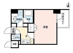 アビタ住吉 1Kの間取図画像