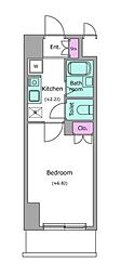 レジディア木場 1Kの間取図画像