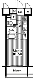 ガラ・シティ日本橋茅場町 1Kの間取図画像