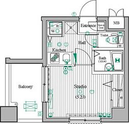 ガーラ・シティ東陽町 1Kの間取図画像