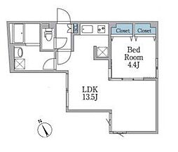 LAPiSEBISU2 1LDKの間取図画像