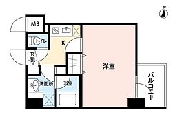 アビタ住吉 1Kの間取図画像