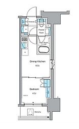 ルフォンプログレ秋葉原EAST 1DKの間取図画像
