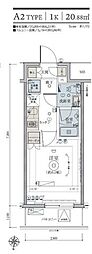 リヴシティ綾瀬WEST 1Kの間取図画像