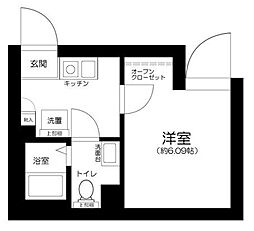 長楽町屋レジデンス ワンルームの間取図画像