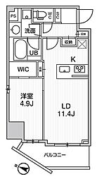 SEASONFLATS押上 1LDKの間取図画像