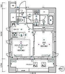 ガレリアレジデンス南千住 1LDKの間取図画像