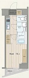 ブライズ南砂 1Kの間取図画像