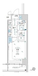 ARTESSIMOVENTO 1Kの間取図画像