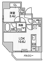 S-RESIDENCE入谷alesia 1LDKの間取図画像