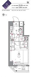 HY's KAMEARI 1Kの間取図画像