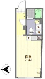 クロレ東日暮里 ワンルームの間取図画像
