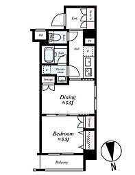 日神デュオステージ浅草寿町 1DKの間取図画像