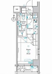 メイクスデザイン清澄白河アジールコート 1Kの間取図画像